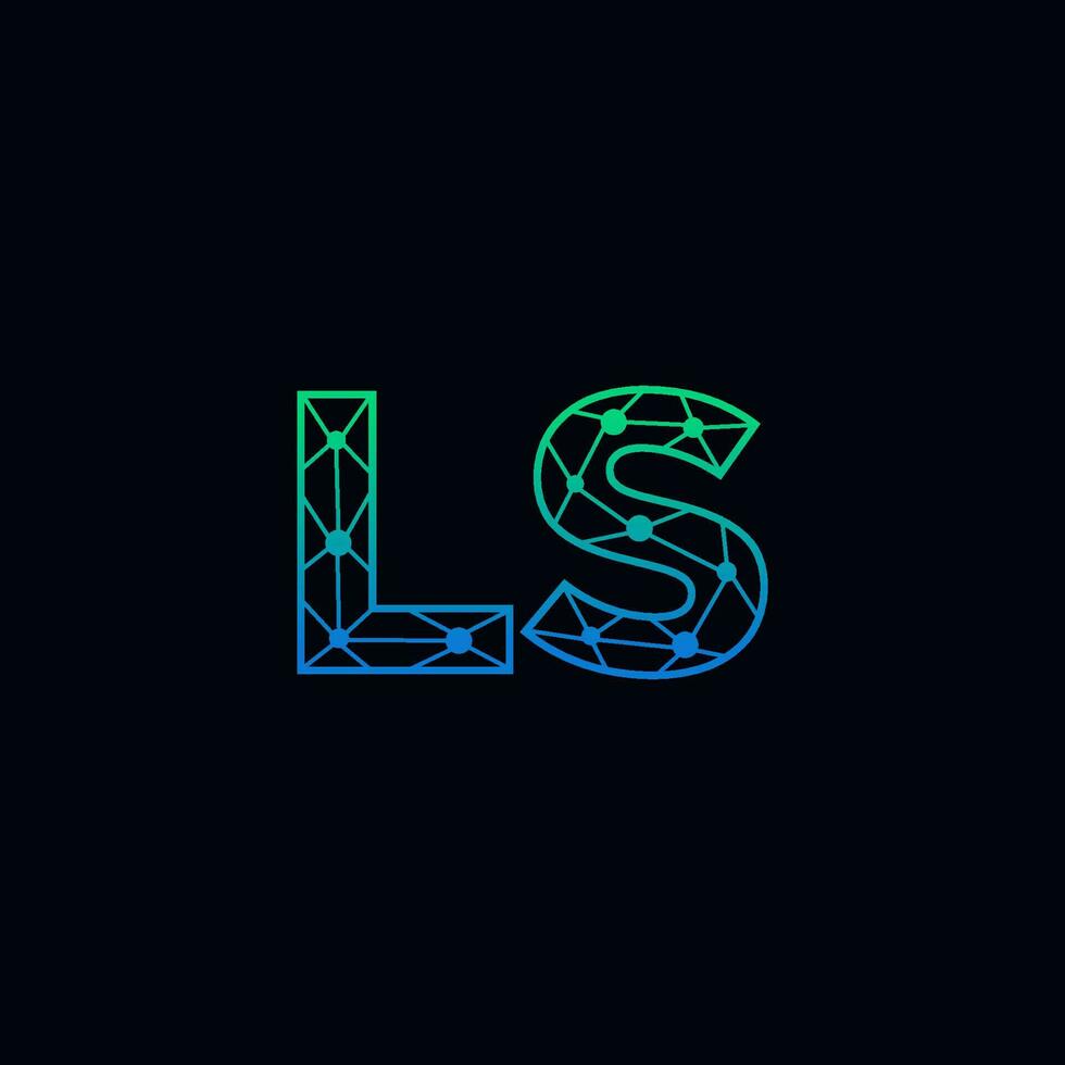 Abstract letter LS logo design with line dot connection for technology and digital business company. vector