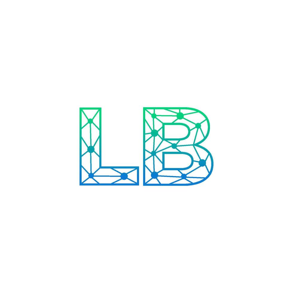 Abstract letter LB logo design with line dot connection for technology and digital business company. vector