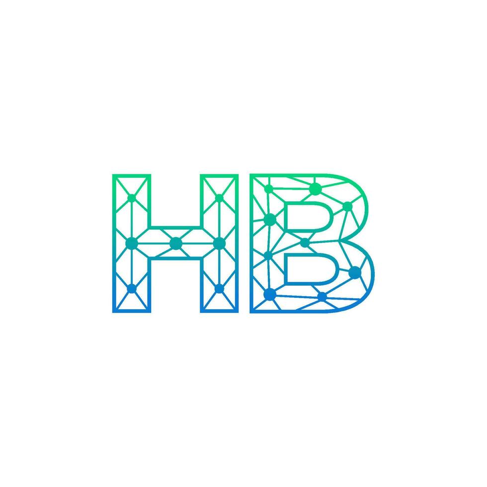 Abstract letter HB logo design with line dot connection for technology and digital business company. vector