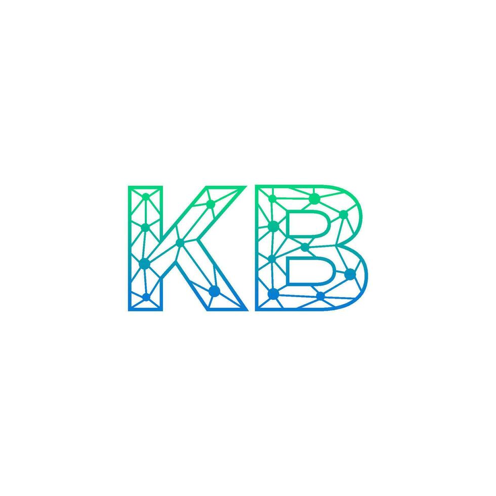 Abstract letter KB logo design with line dot connection for technology and digital business company. vector