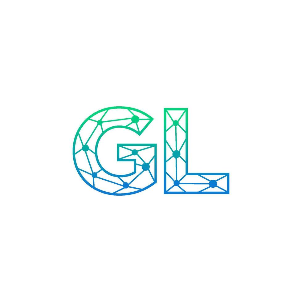 resumen letra gl logo diseño con línea punto conexión para tecnología y digital negocio compañía. vector