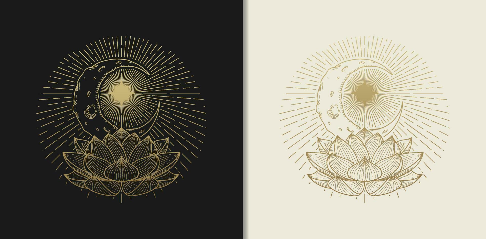 Golden Lotus Blossom A Celestial Symphony vector