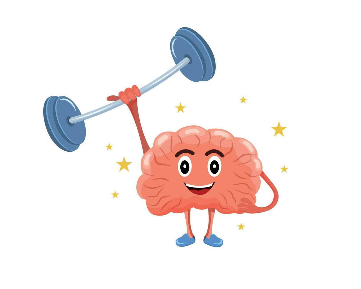 brain with barbell vector