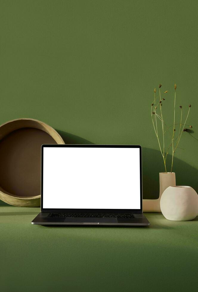 Blank Laptop Screen Mockup free photo