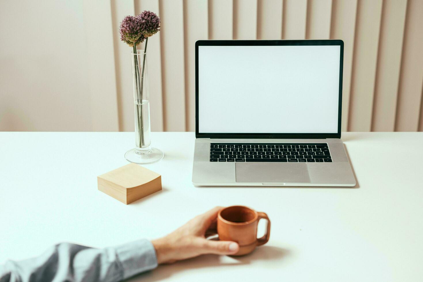 Blank Laptop Screen Mockup free photo