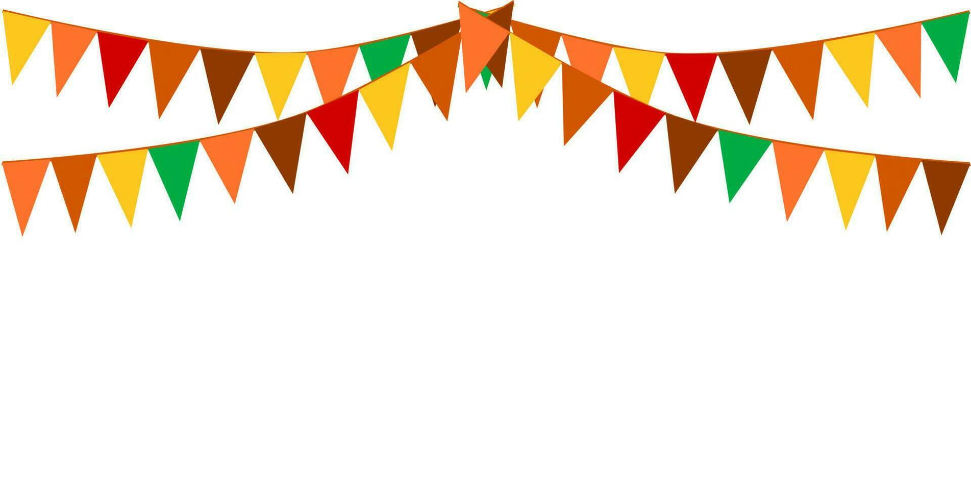 verderón triangulos banderas gracias donación, otoño tema bandera en blanco antecedentes. para el fiesta, caer, otoño, cosecha, y naranja conceptos. naranja, blanco, marrón, verde, amarillo, y rojo colores. vector