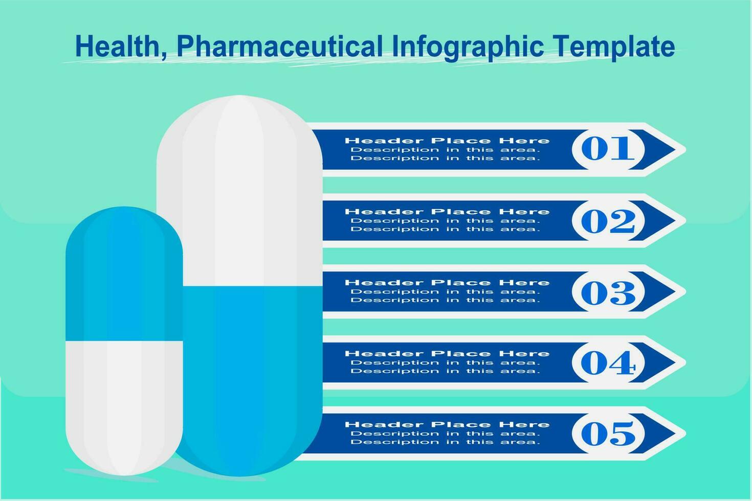 Clear, clean, beautiful health business infographic. Capsule, Pill, tablet, medicine icon. Bule tone. vector