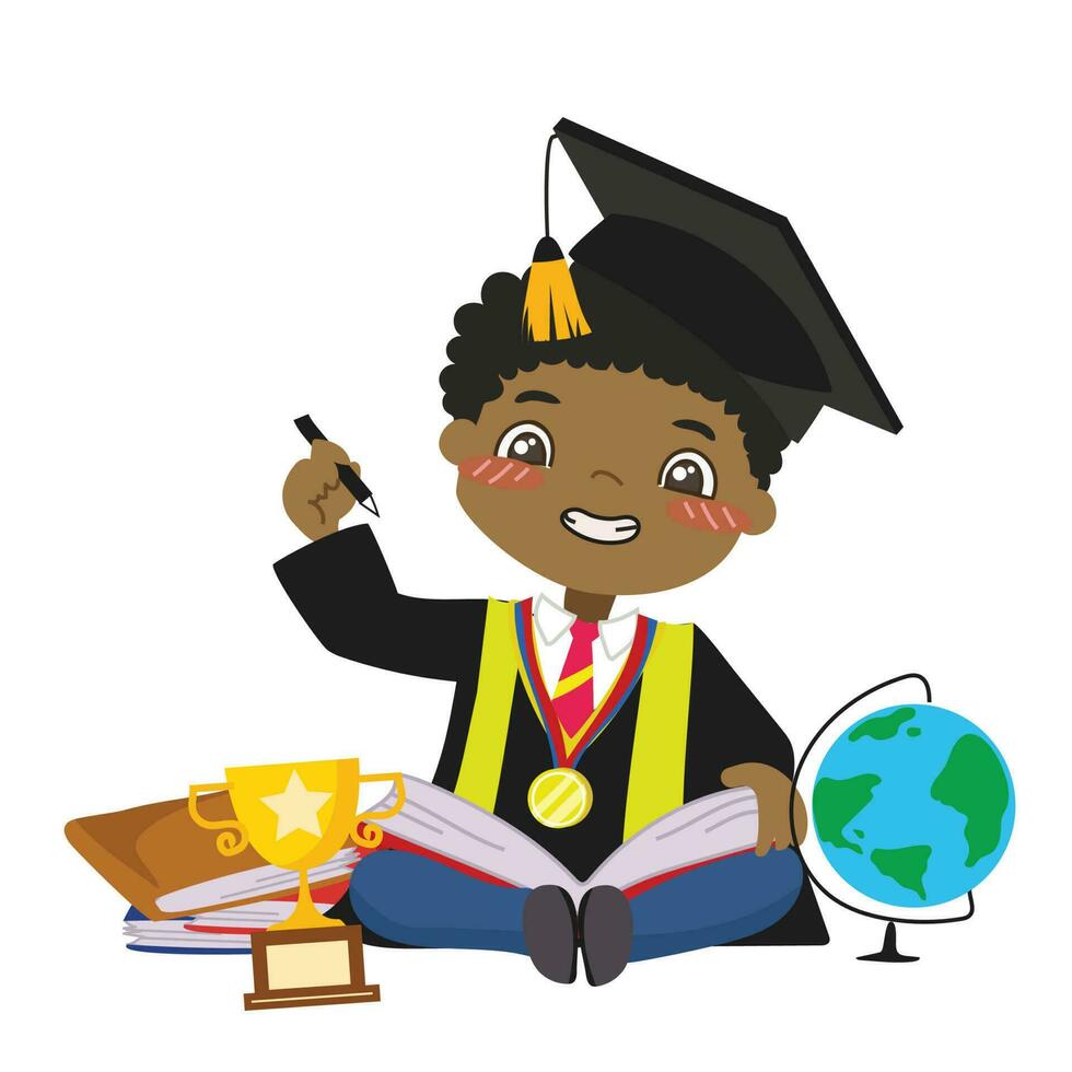 graduación clipart para niños. vector archivo.