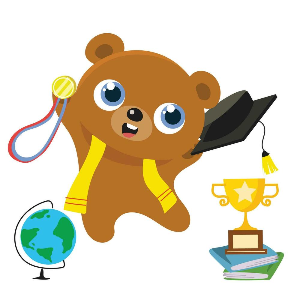 Graduation clipart for children. Vector file.