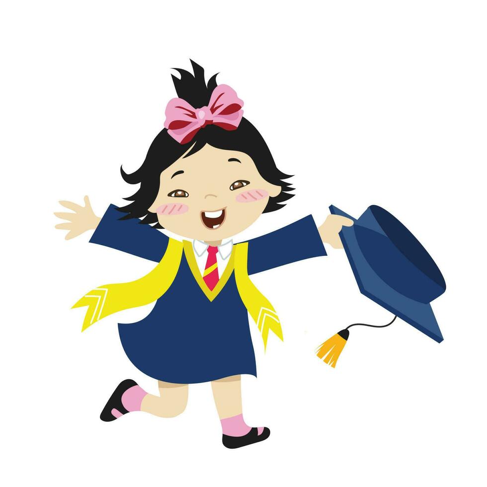 Graduation clipart for children. Vector file.