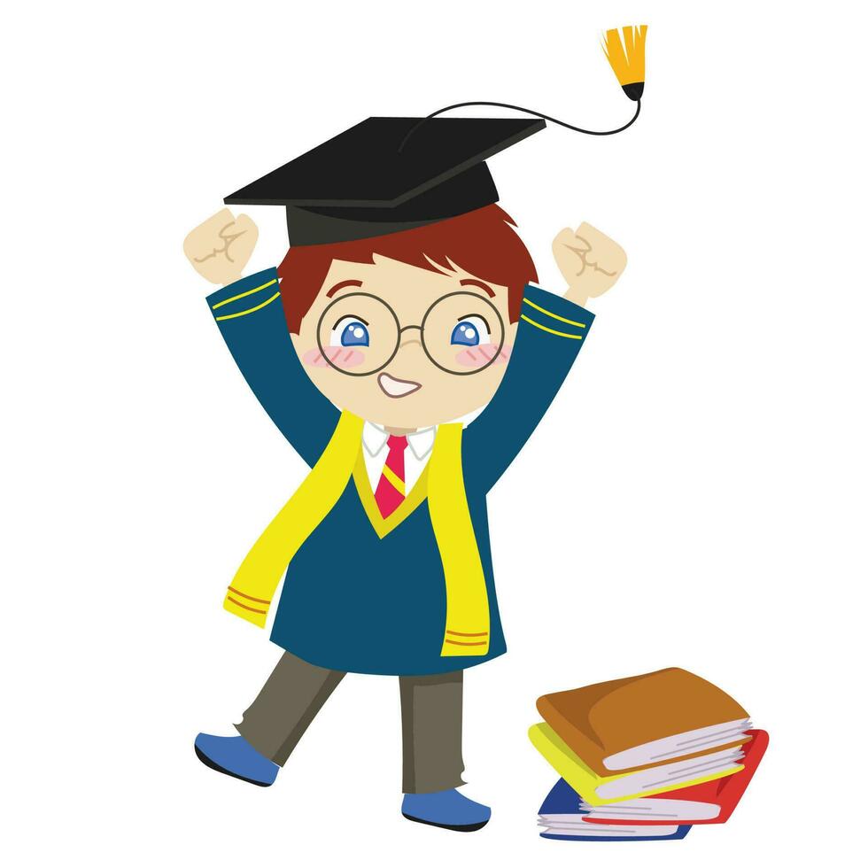 Graduation clipart for children. Vector file.
