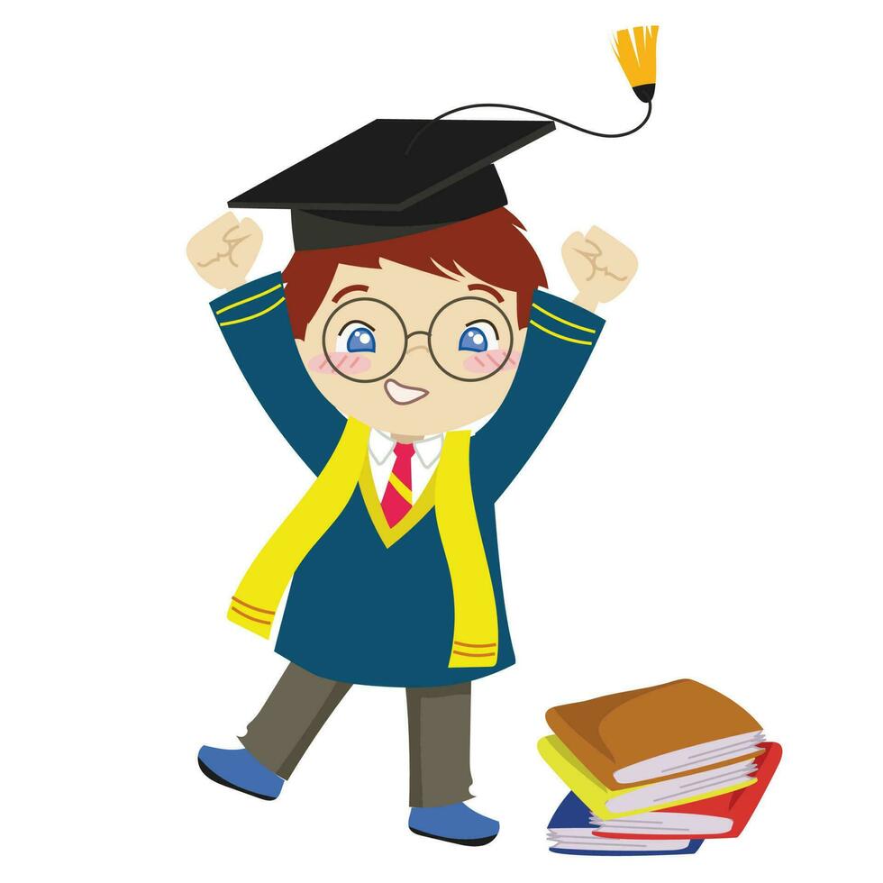 graduación clipart para niños. vector archivo.