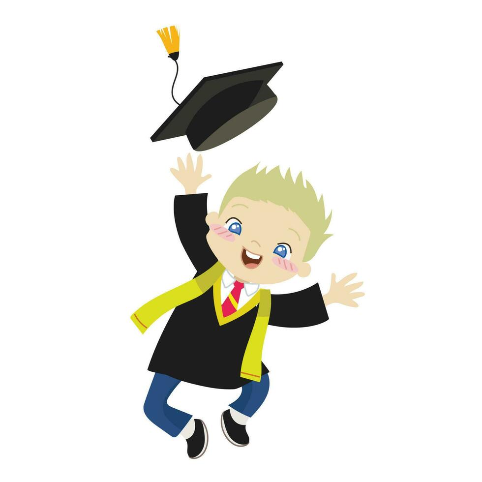 Graduation clipart for children. Vector file.