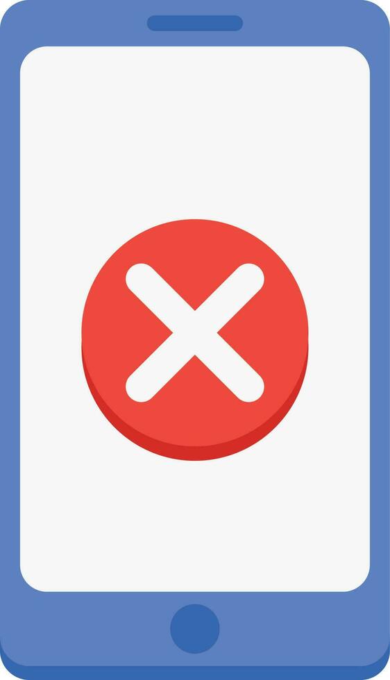 Rejection Button on Blue Phone Screen vector