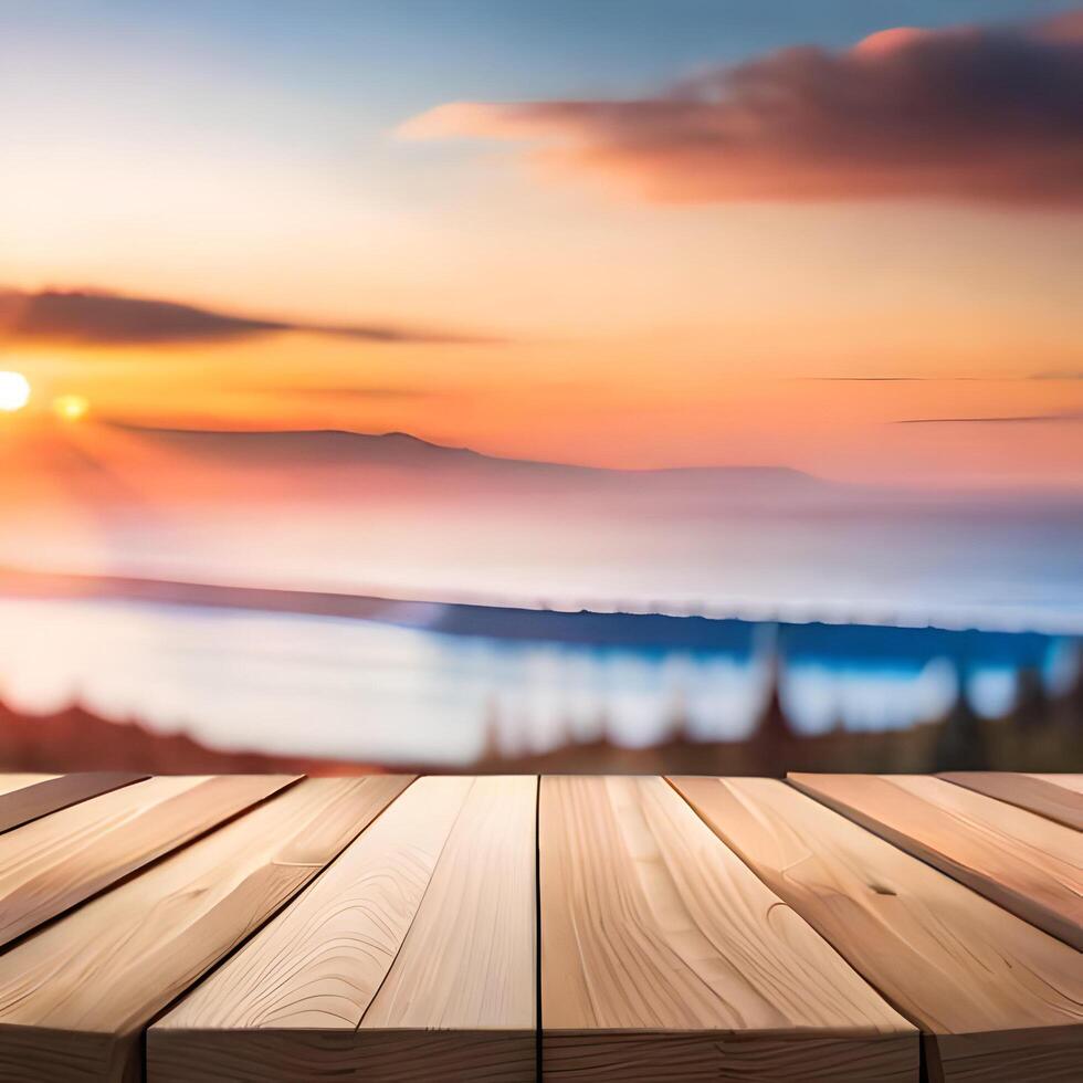 Photo empty wooden table surface with empty space background 24202211
