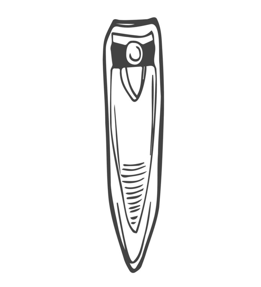 vector icon of nail clipper in doodle style