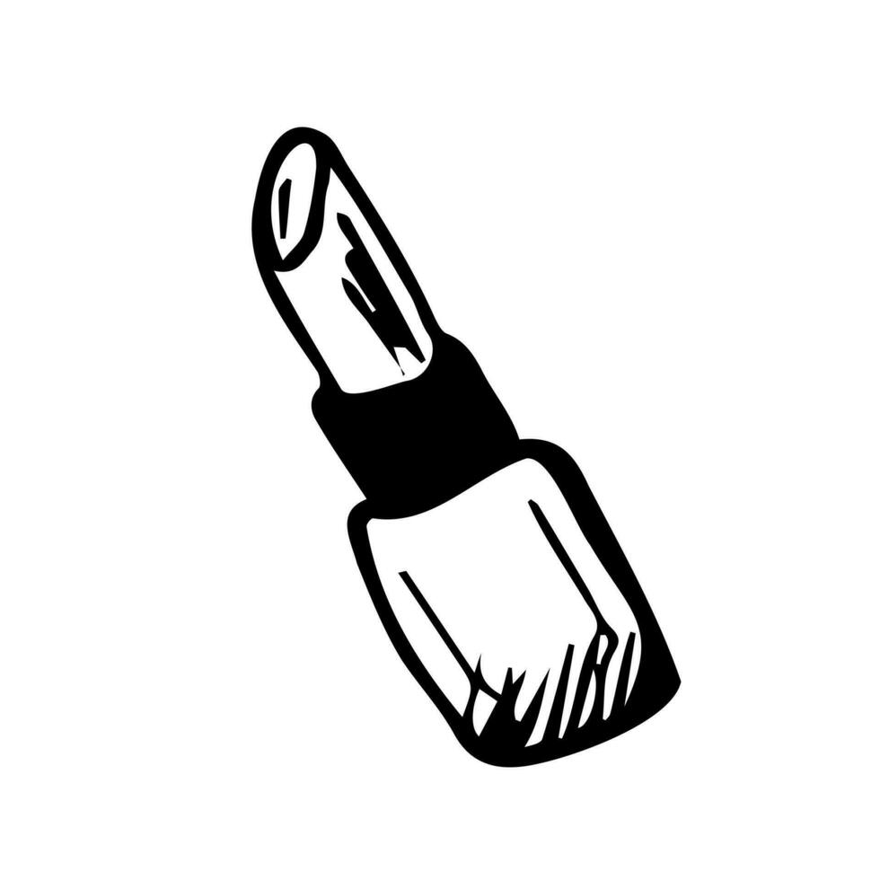 Vector hand drawn Lipstick outline doodle icon. Lipstick sketch illustration for print, web, mobile and infographics isolated on white background.