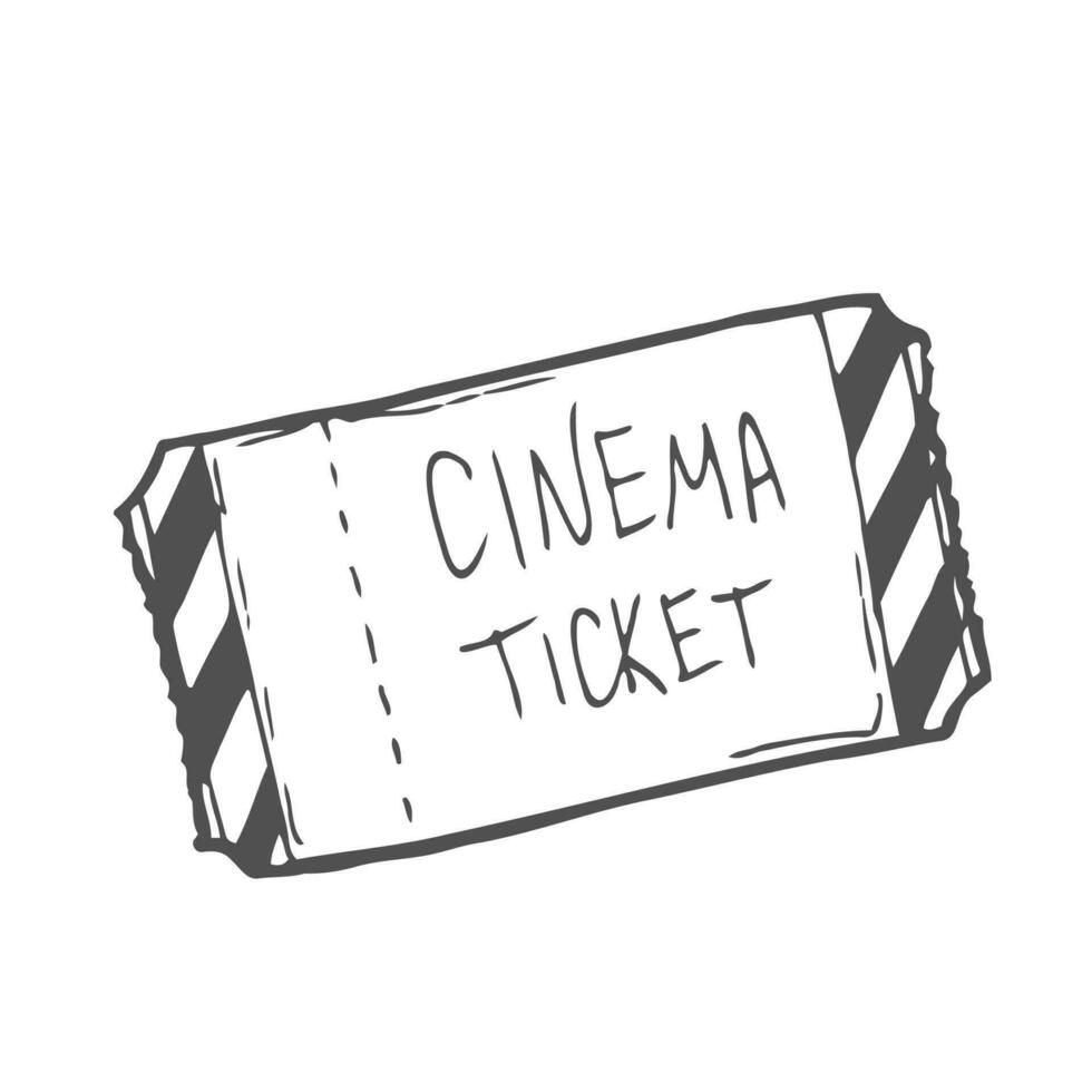 Doodle style concert or movie ticket illustration in vector format