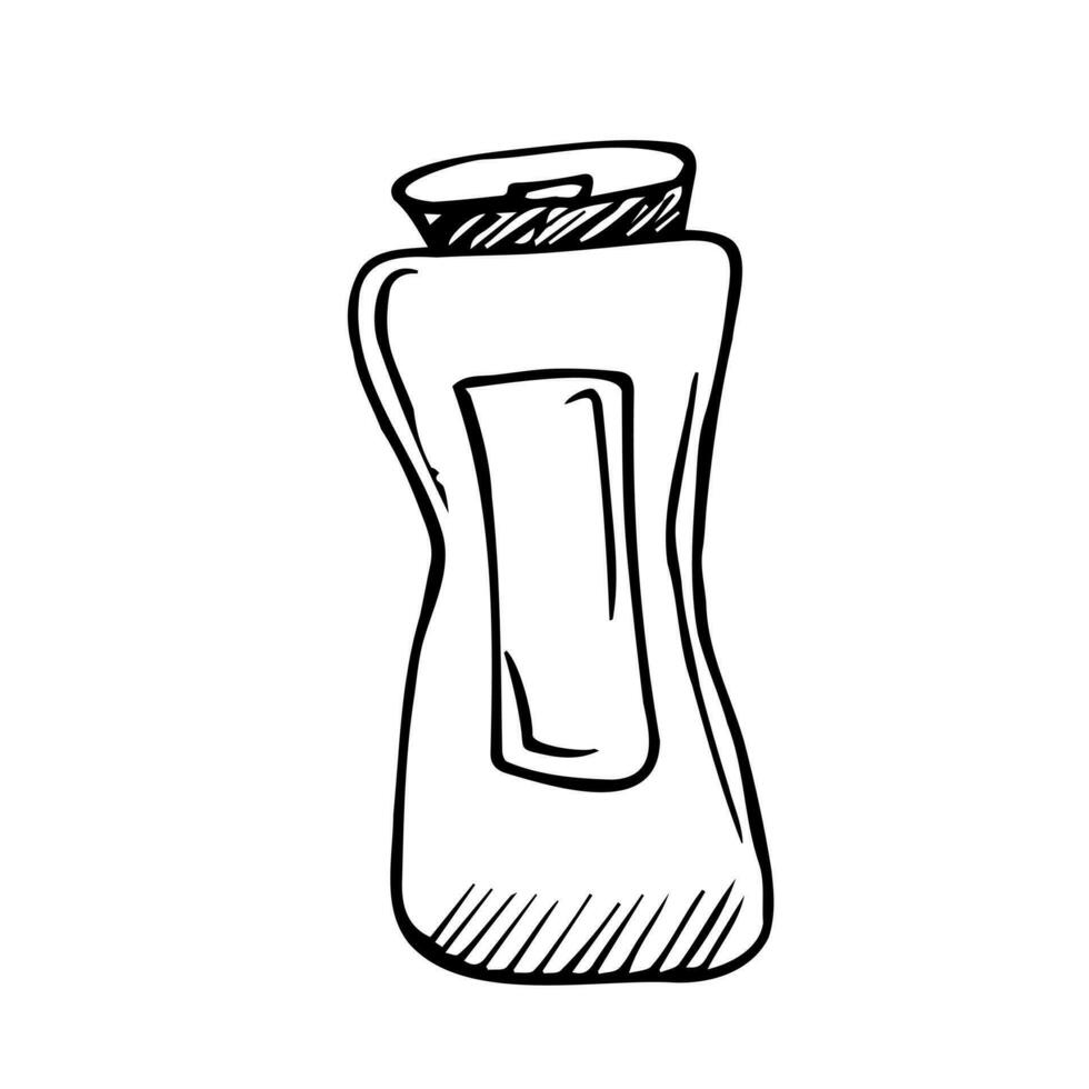 vector illustration of hand drawn bottles for cosmetics. EPS