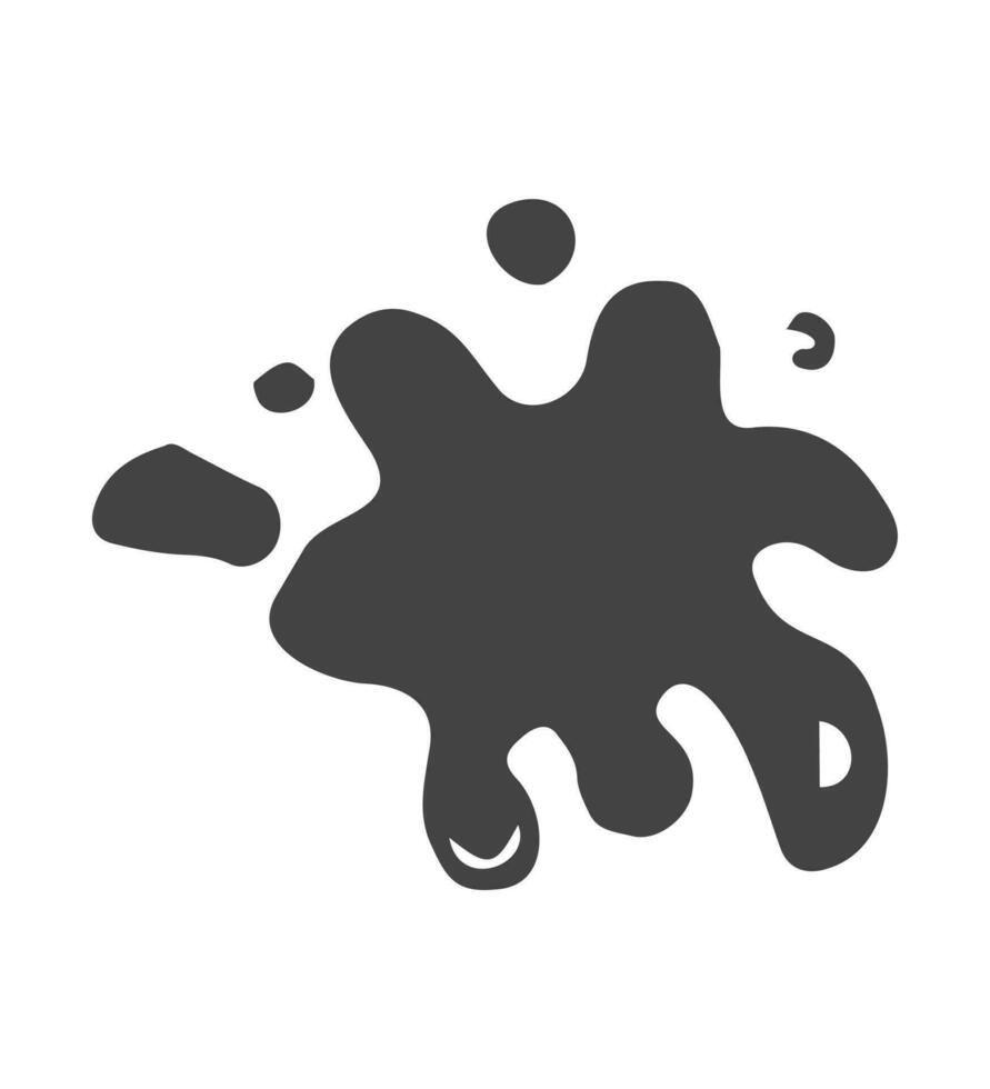 Doodle paint blot. stain of paint with splashes. doodle icon vector