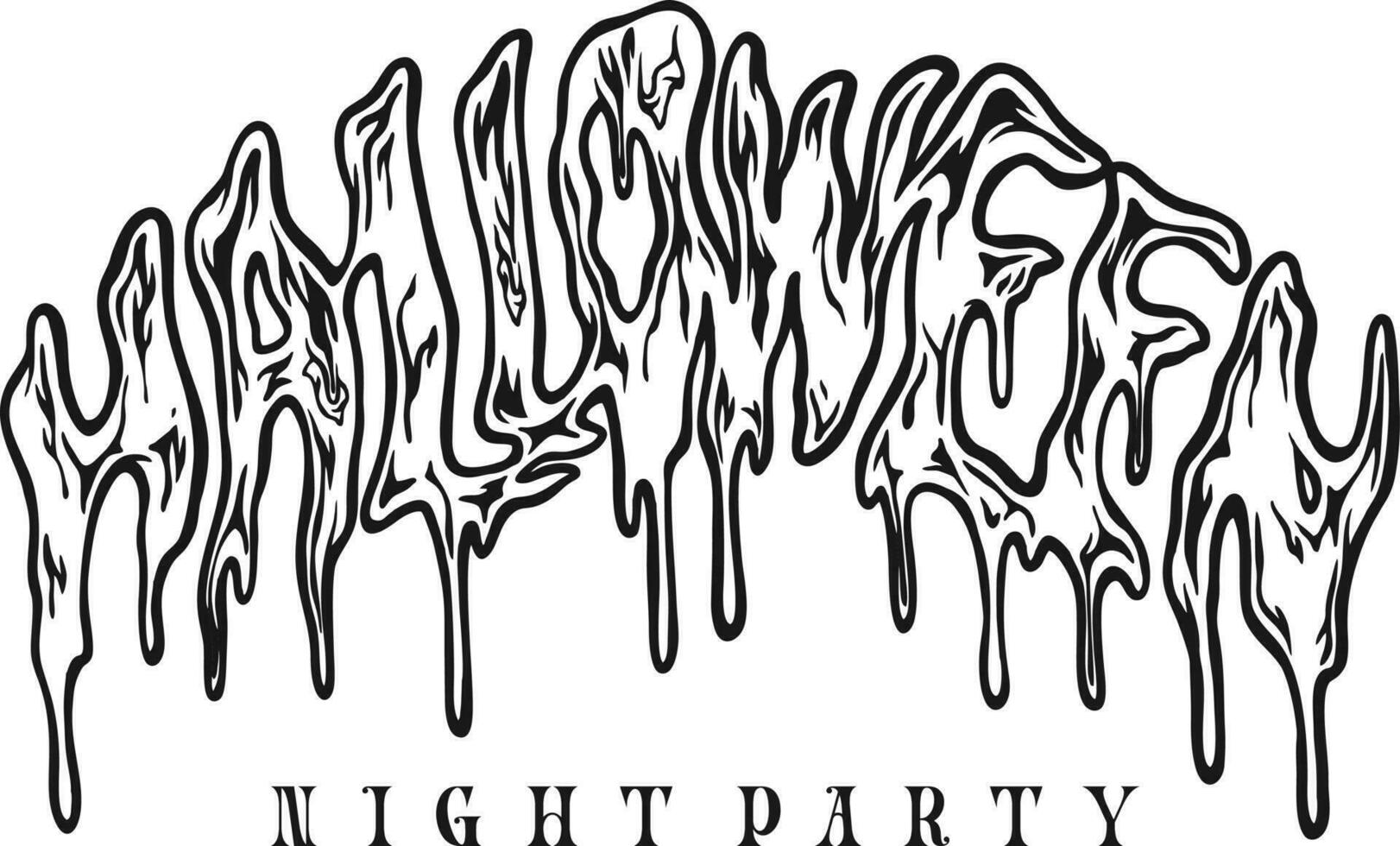 Dripping horror halloween word lettering typography illustrations monochrome  vector illustrations for your work logo, merchandise t-shirt, stickers and label designs, poster, greeting cards