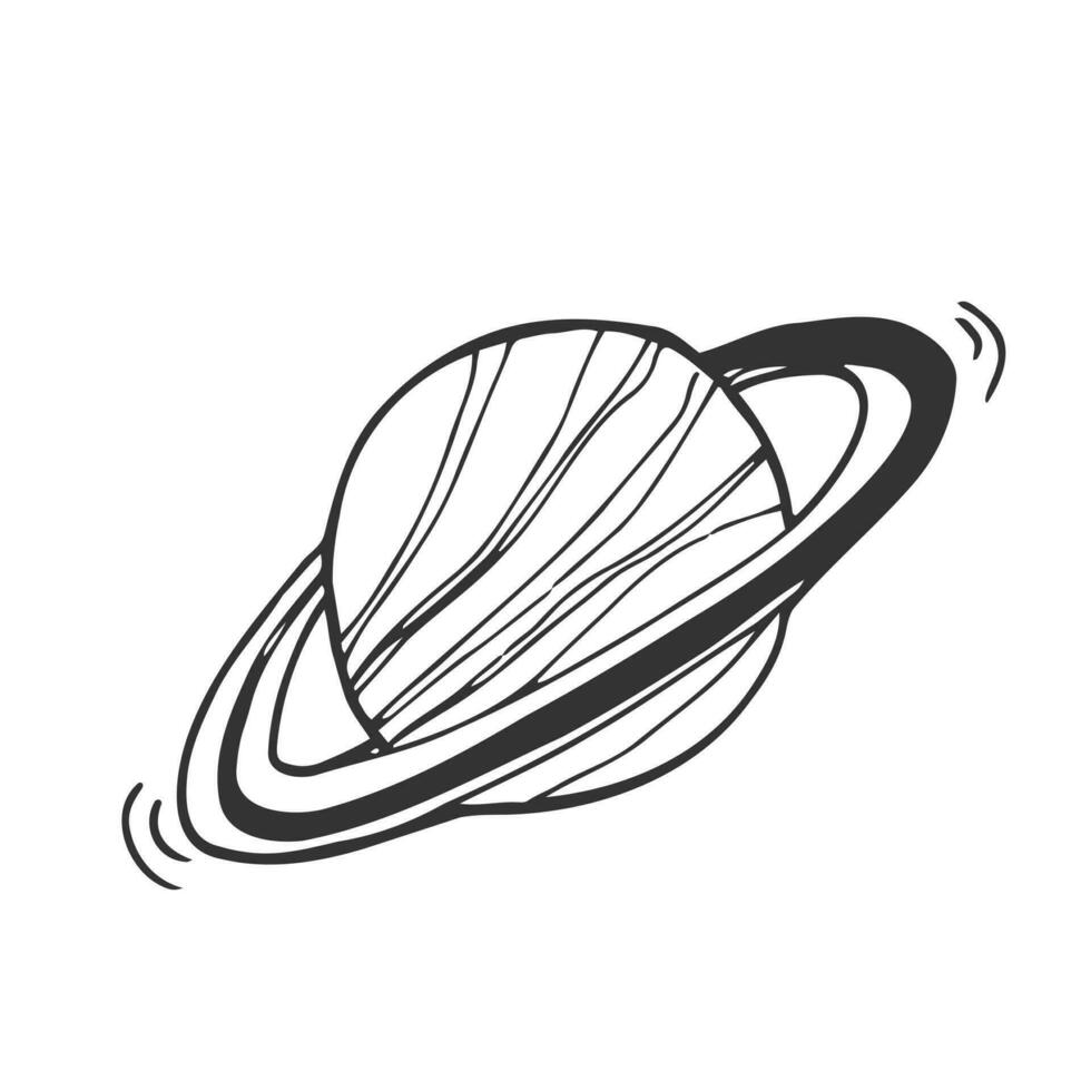 Cartoon Saturn Planet Vector Clipart. Cosmos concept