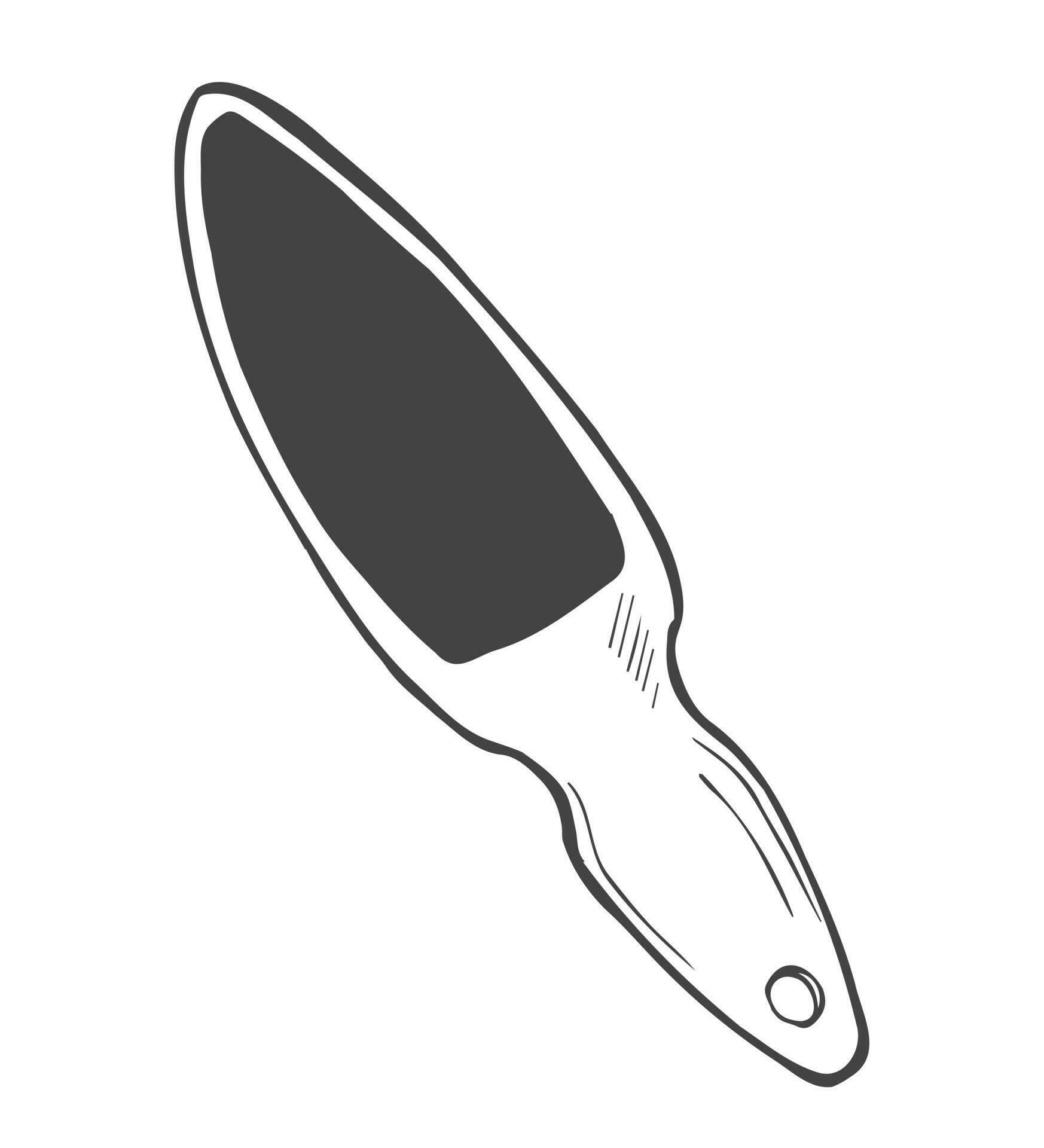 handdrawn drawing of a foot grater for foot care. pedicure tool simple
