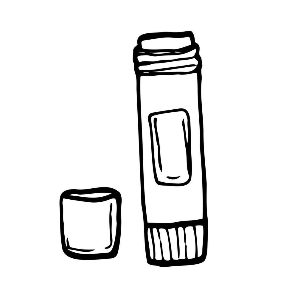 Cartoon glue stick isolated on white. Vector illustration.