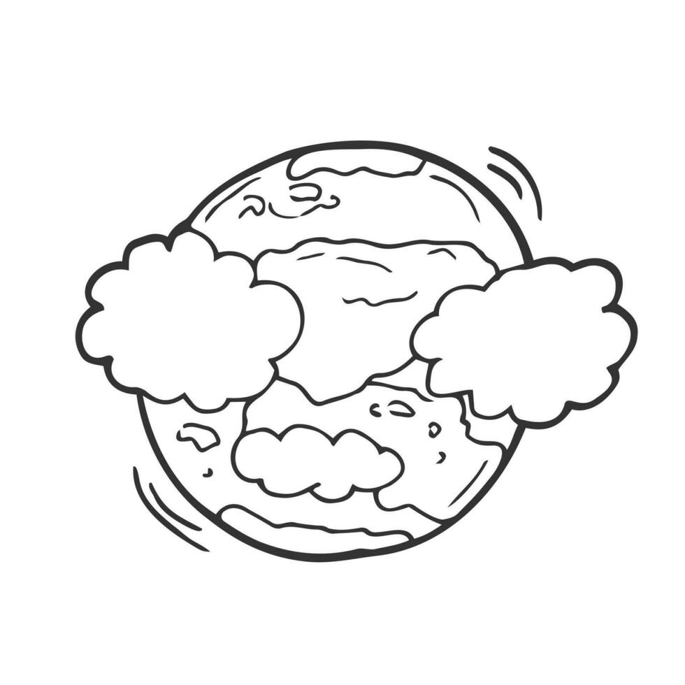Doodle hand drawn Globe icon. Vector illustration. Flat doodle design. cartoon style vector isolated