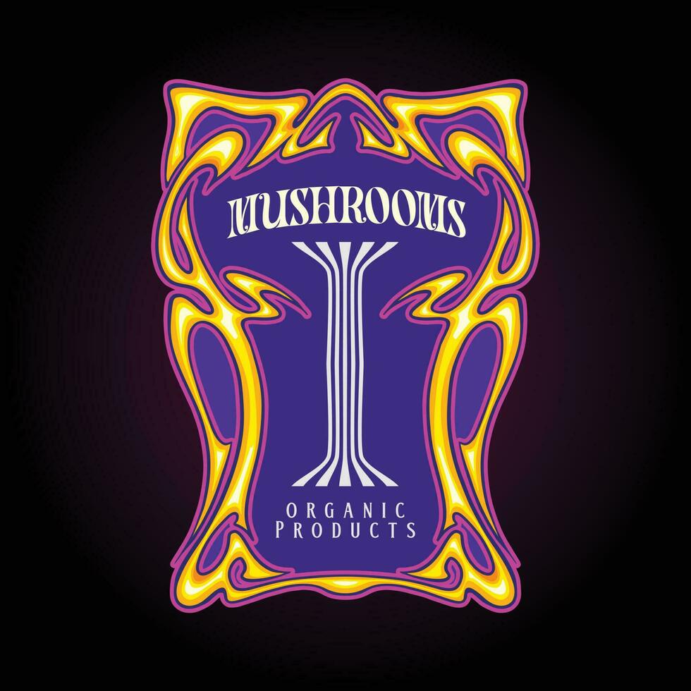 Hippie nouveau style frame ornament logo illustration vector illustrations for your work logo, merchandise t-shirt, stickers and label designs, poster, greeting cards advertising business company
