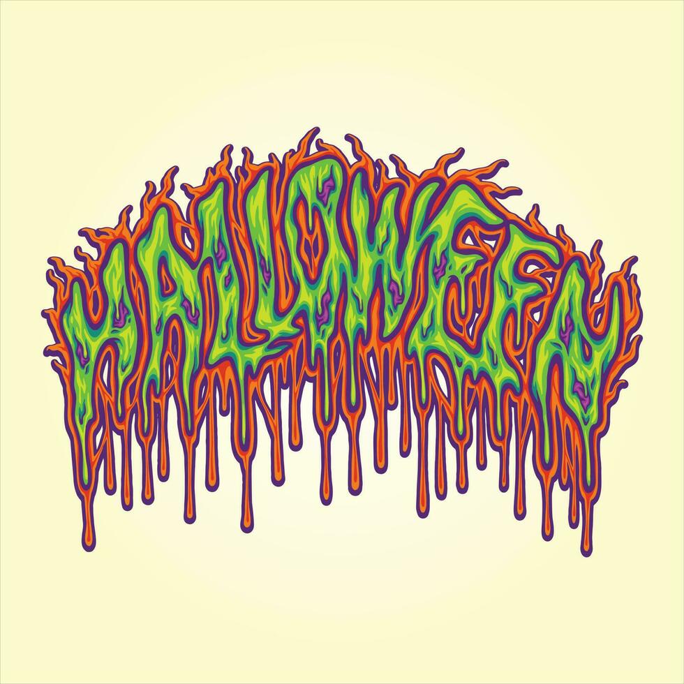 Halloween typeface slime bloody letter effect illustrations vector illustrations for your work logo, merchandise t-shirt, stickers and label designs, poster, greeting cards advertising business