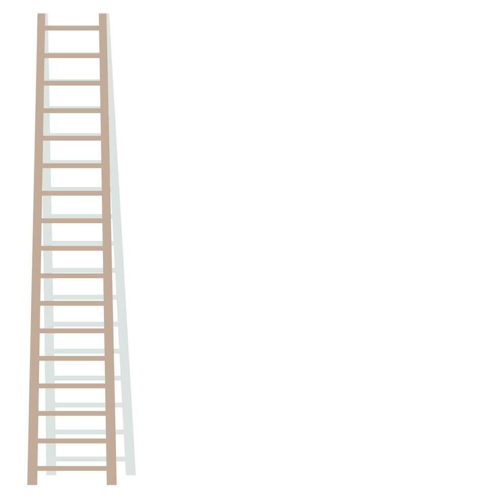 Ladder pushed against the wall vector illustration background template