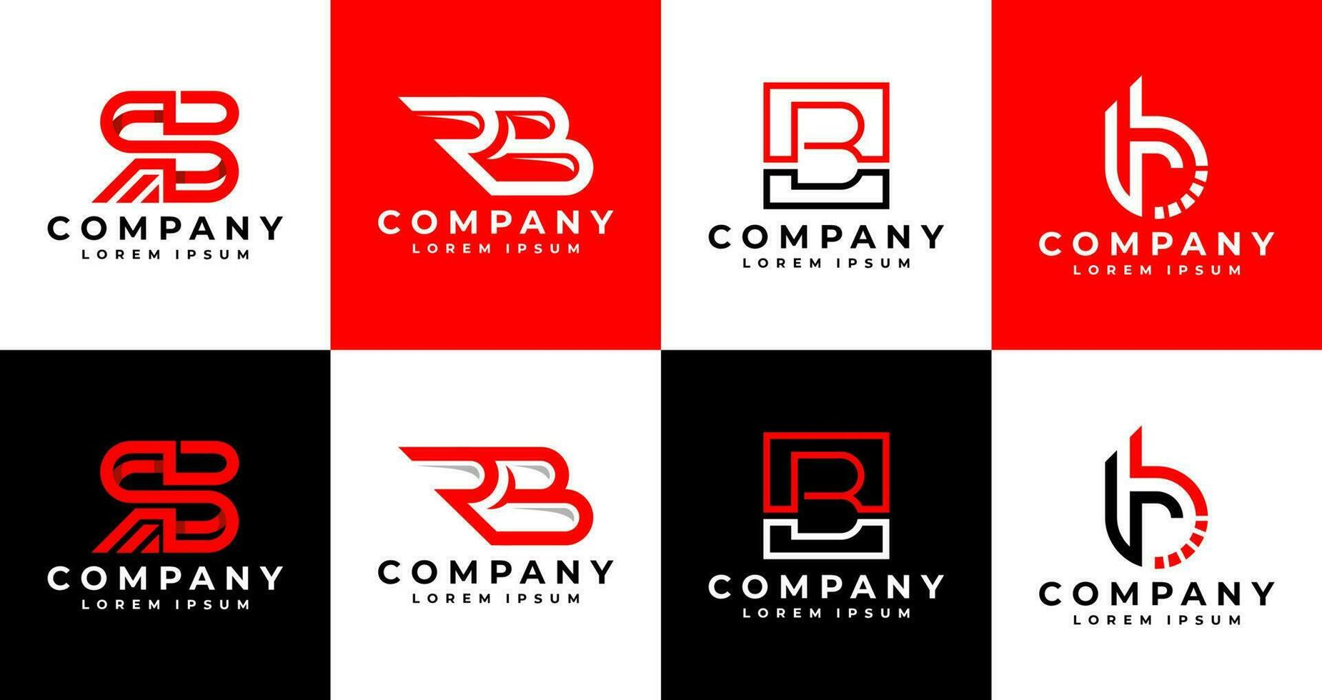 Minimalist business line letter R B RB BR logo design. Modern initial RB BR logo. vector