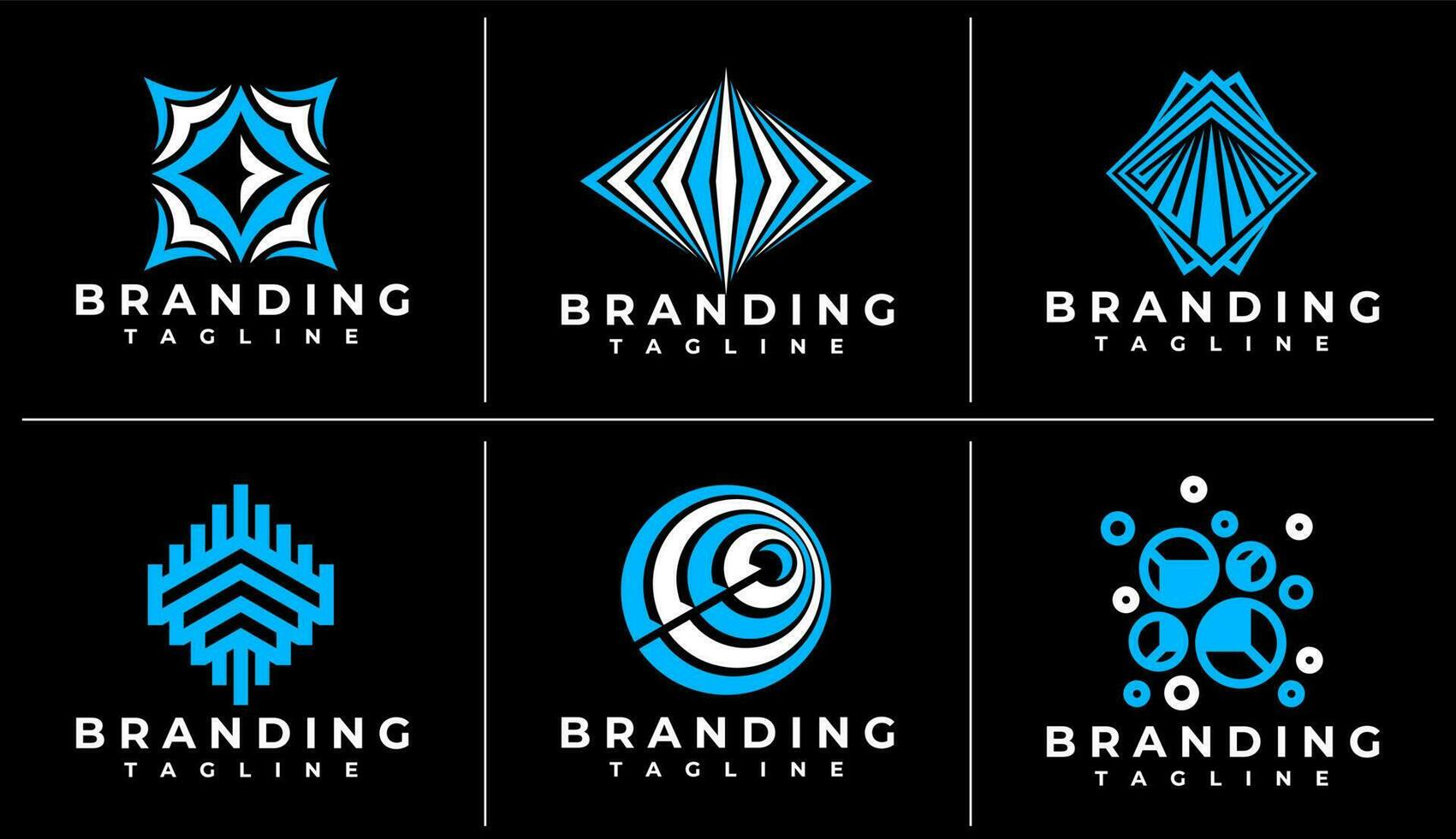 Set of abstract line technology logo design branding. Modern digital logo vector. vector