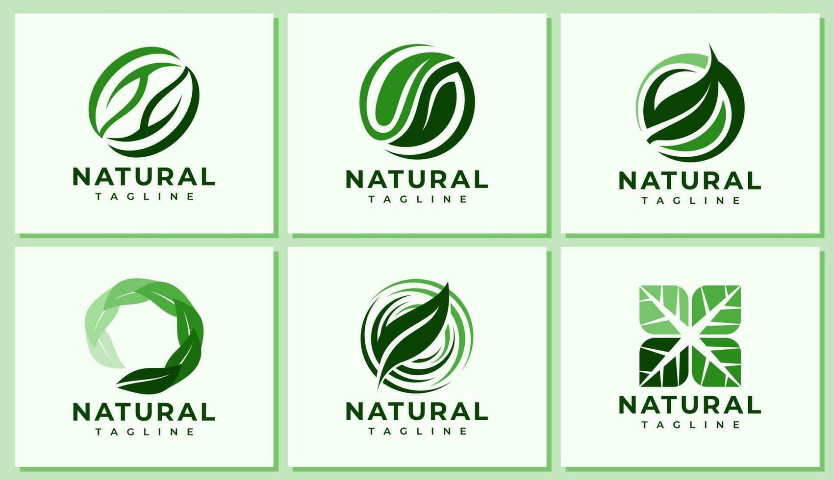 Minimalist line organic plant leaf logo design. Modern green natural leaf logo. vector