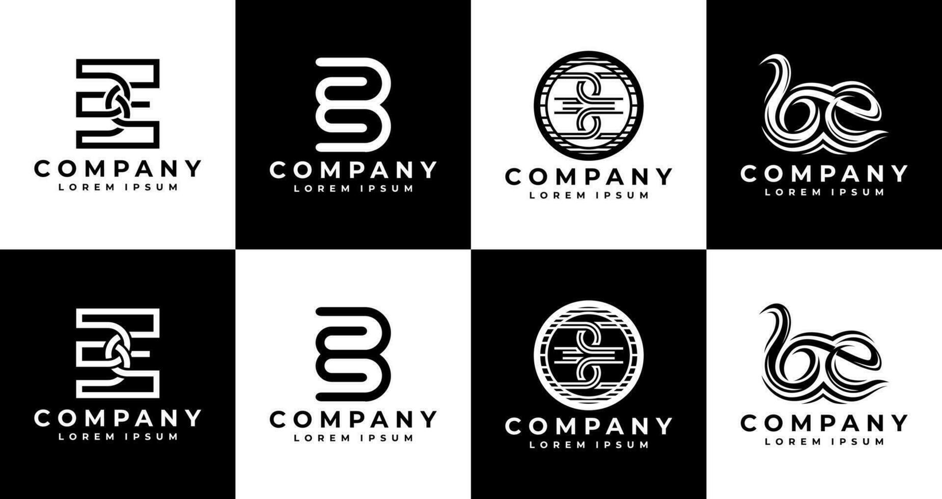 conjunto de resumen letra si mi ser logo diseño. moderno inicial eb ser logo marca vector