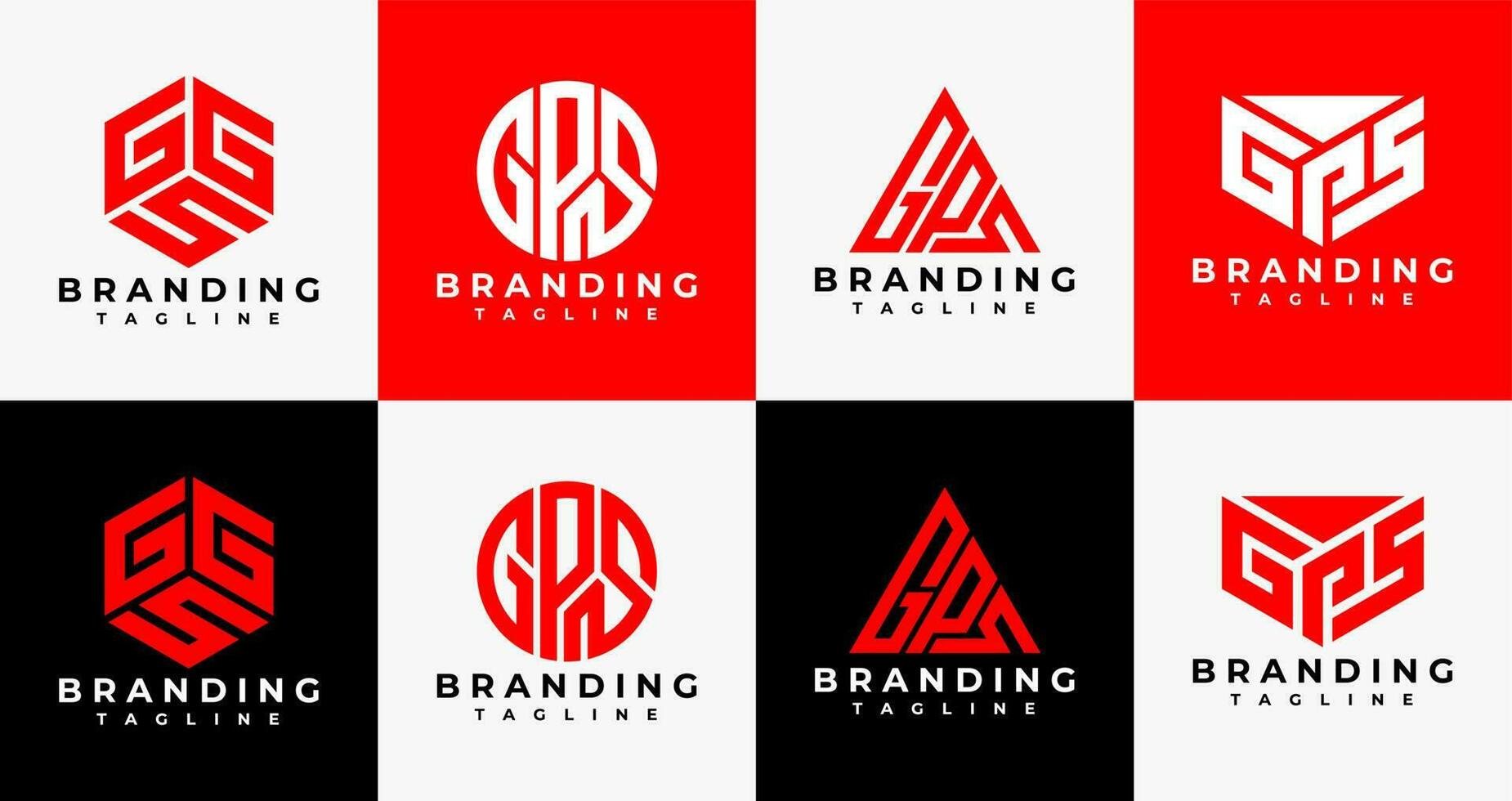 Modern initial GGS GSG GPS logo design. Digital technology letter G P S GPS logo. vector