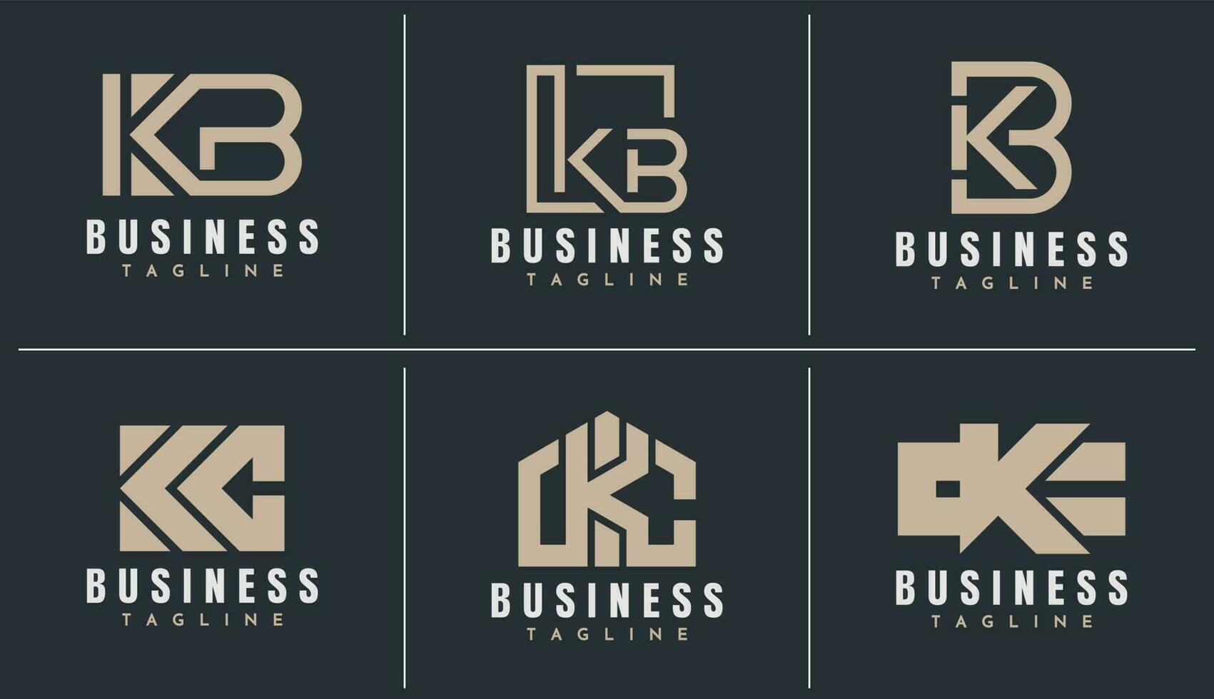 Minimalist business letter KB KC logo design. Modern K B C KB KC logo branding. vector