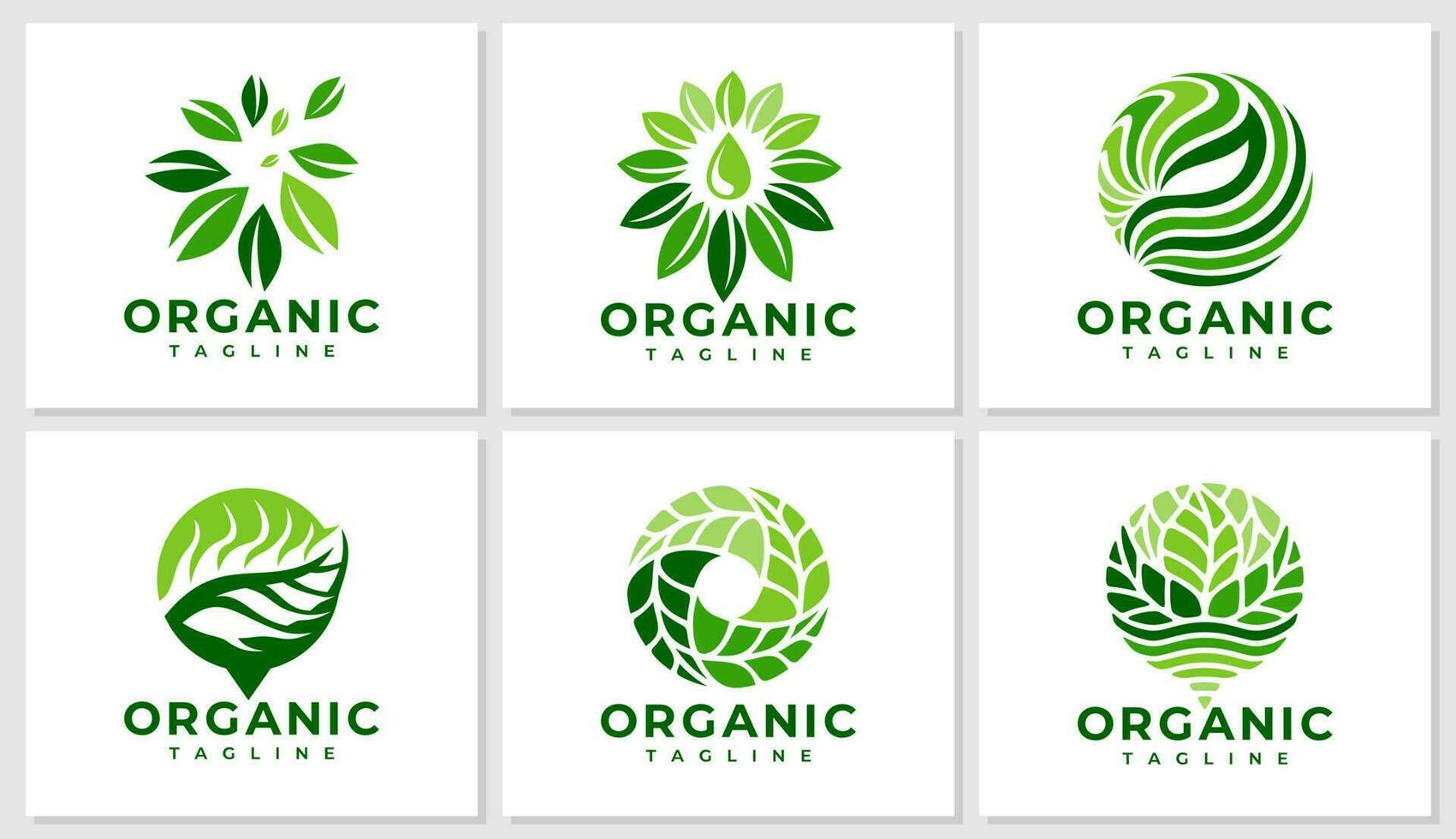 Abstract organic leaf recycle logo design. Modern green nature plant logo brand. vector