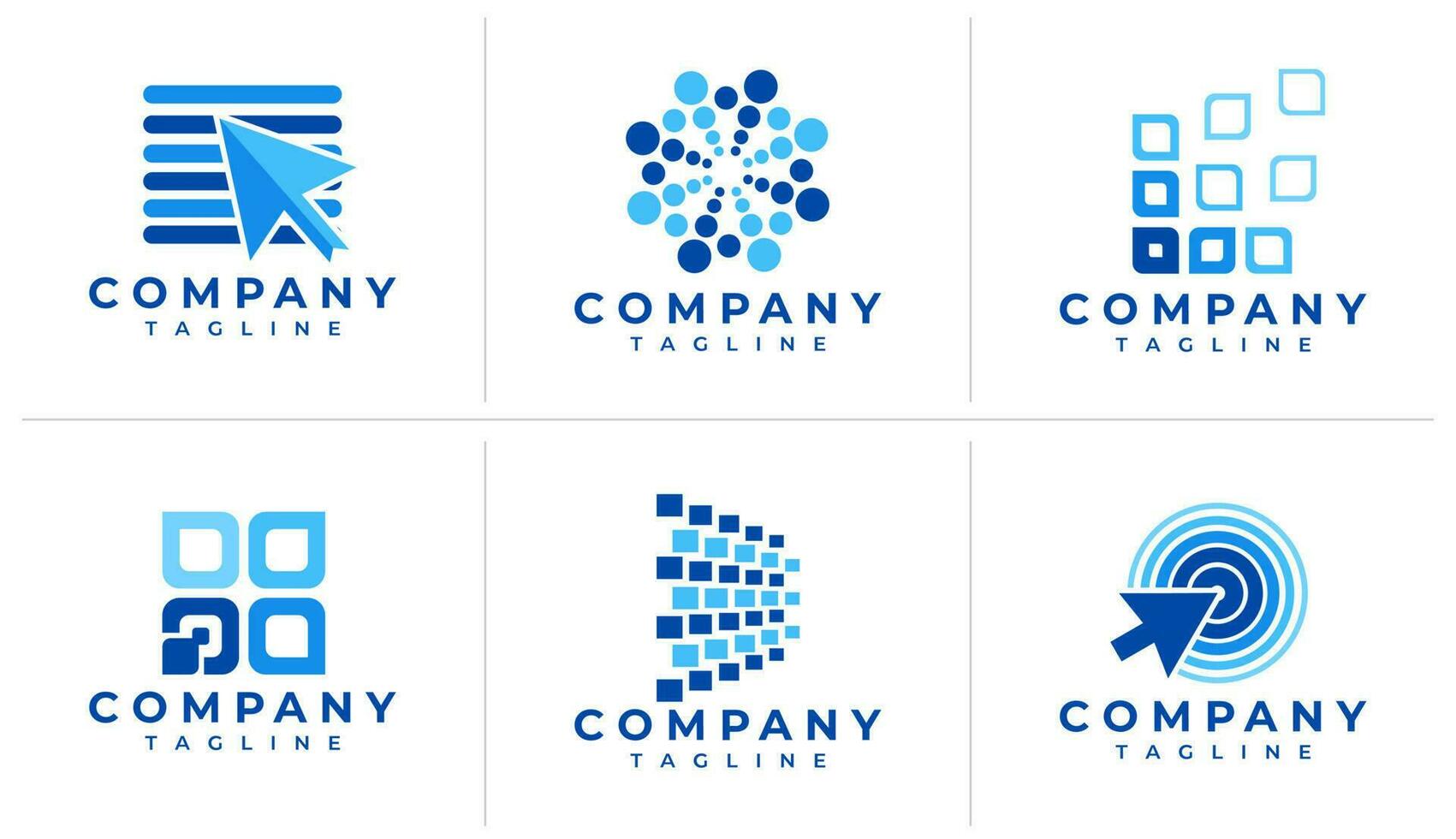 Colorful modern abstract logo mark template. Digital pixel shape logo design. vector