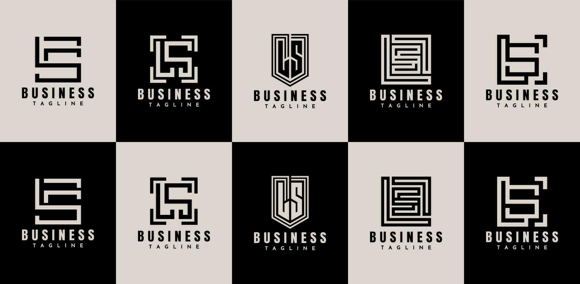 Minimalist initial L S LS SL logo branding. Modern line letter SL LS logo brand vector