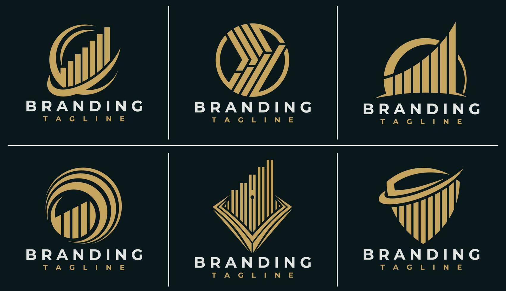 Luxury abstract financial business logo design bundle. Finance consulting logo. vector