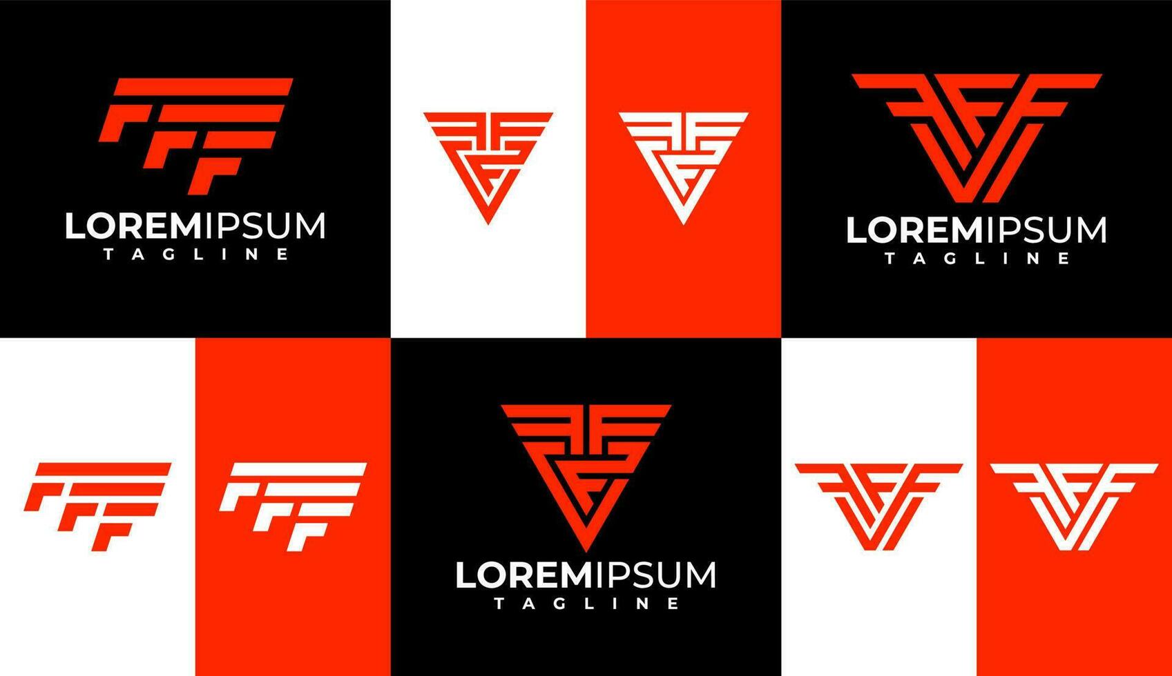 Modern company initial F FFF logo design template. Minimalist FFF logo branding. vector
