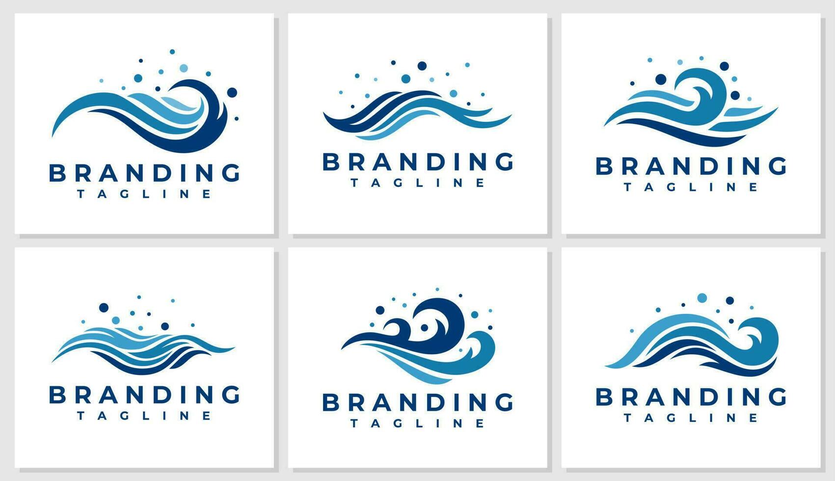 Luxury abstract sea wave logo design bundle. Illustrative ocean wave logo brand. vector