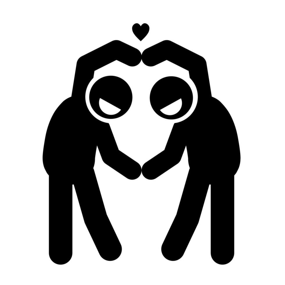 illustrations and icons of people in love. stick figures vector