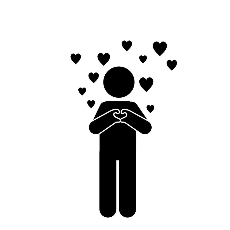 illustrations and icons of people in love. stick figures vector