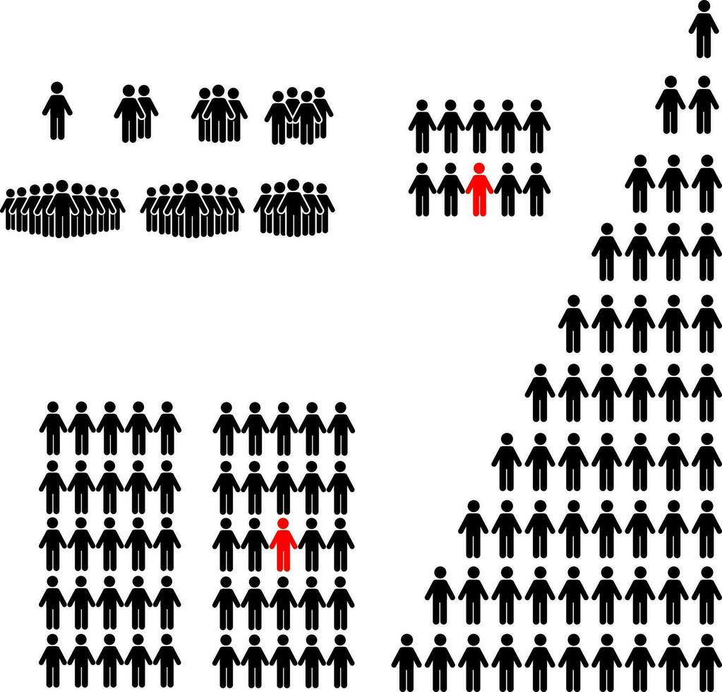 personas símbolo para tu infografía. pictograma y palo figura infografía vector