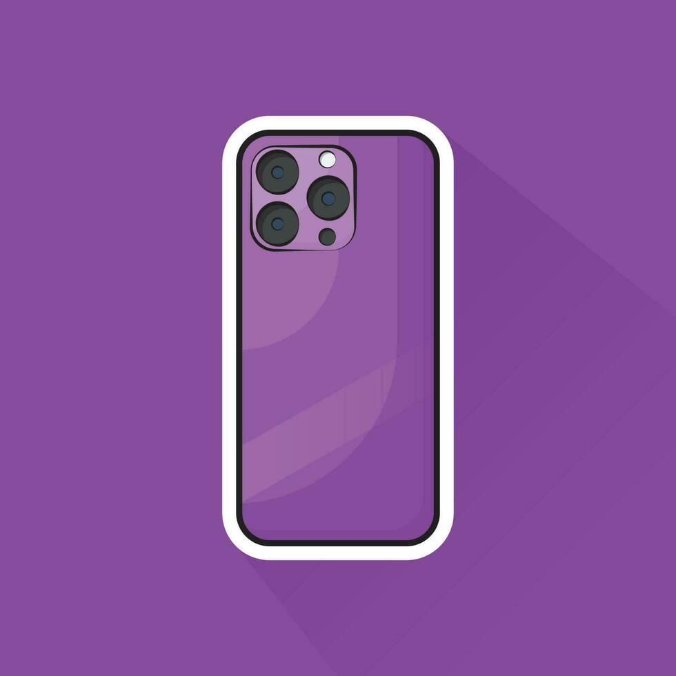Illustration Vector of Purple Phone Back in Flat Design