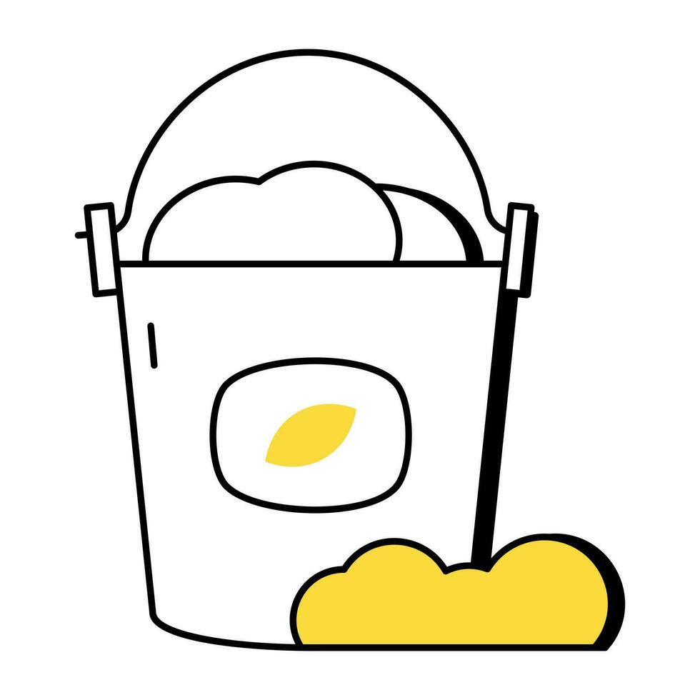 Trendy Wheat Bucket vector