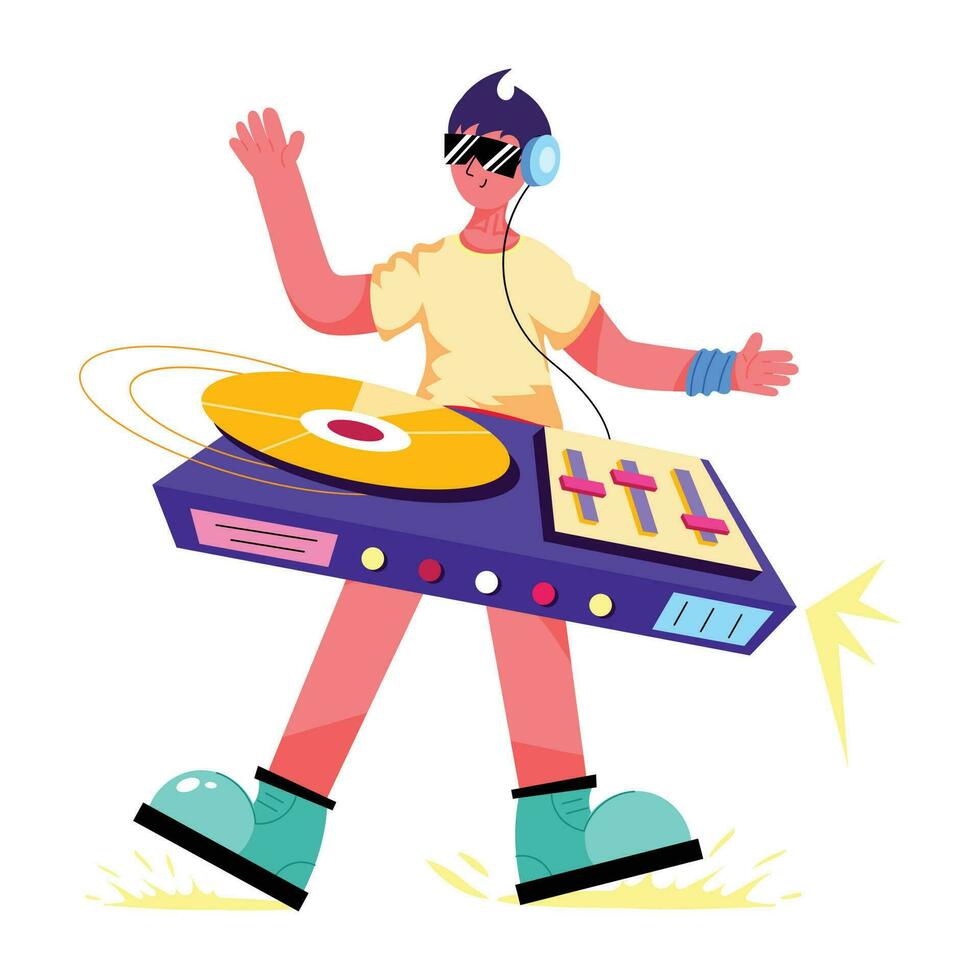 Trendy Dj Player vector